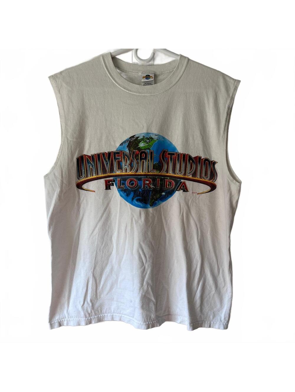 Universal Studios Florida Vintage Sleeveless T-Shirt Men’s Large Puff Print